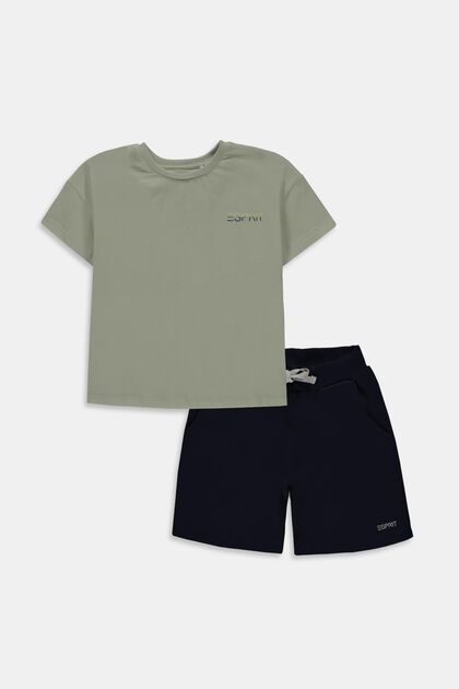 Conjunto combinado: camiseta y pantalón corto, DUSTY GREEN, overview