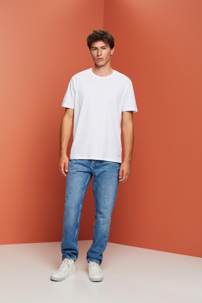 Camiseta de punto con estampado por detrás, 100% algodón, WHITE, detail image number 5