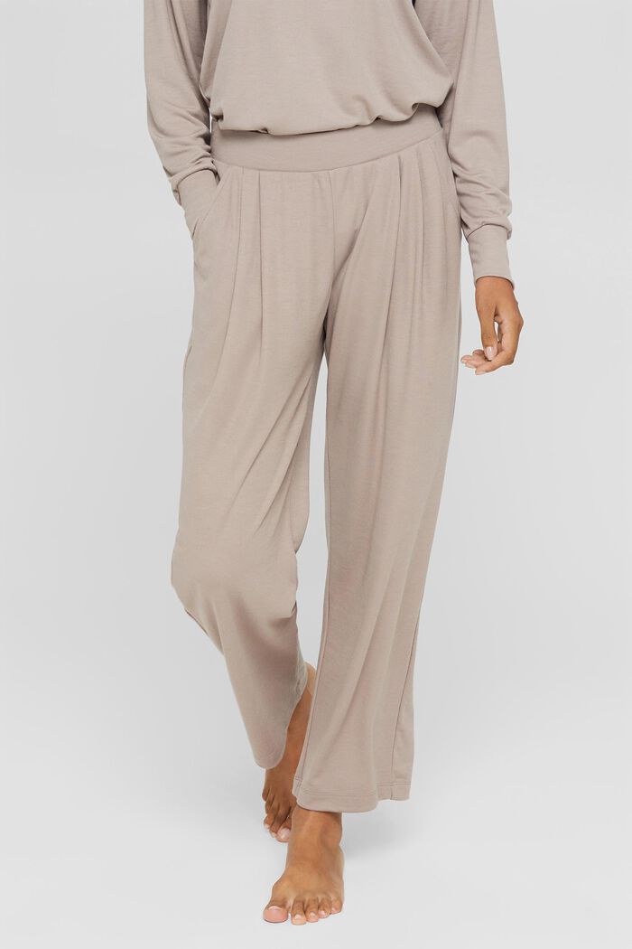 Mezcla de TENCEL™: pantalón tobillero de pijama, LIGHT TAUPE, detail image number 0