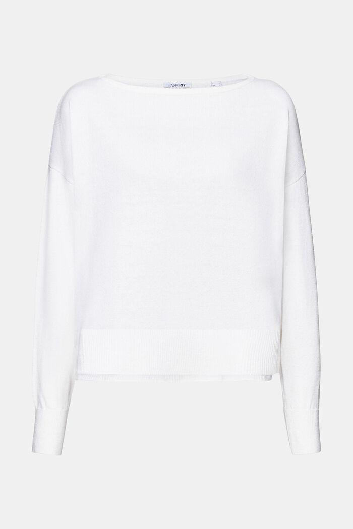 Jersey de algodón y lino, WHITE, detail image number 6