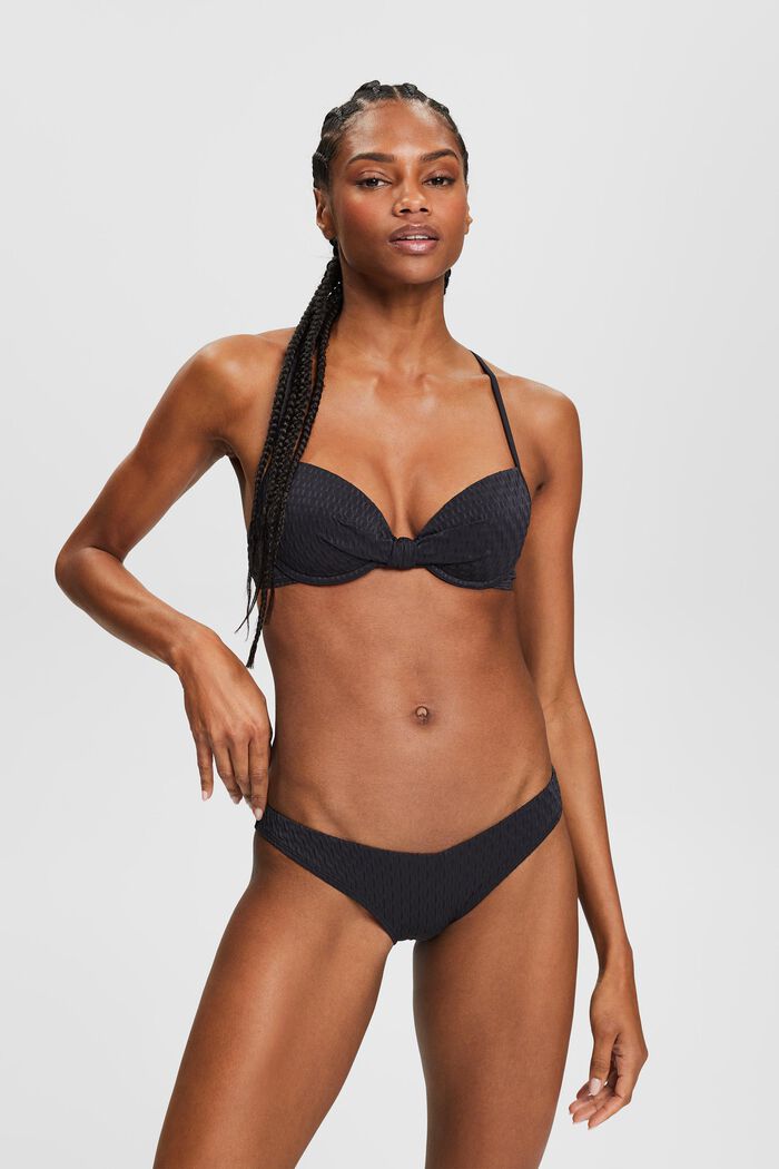 Braguitas de bikini con textura, BLACK, detail image number 0