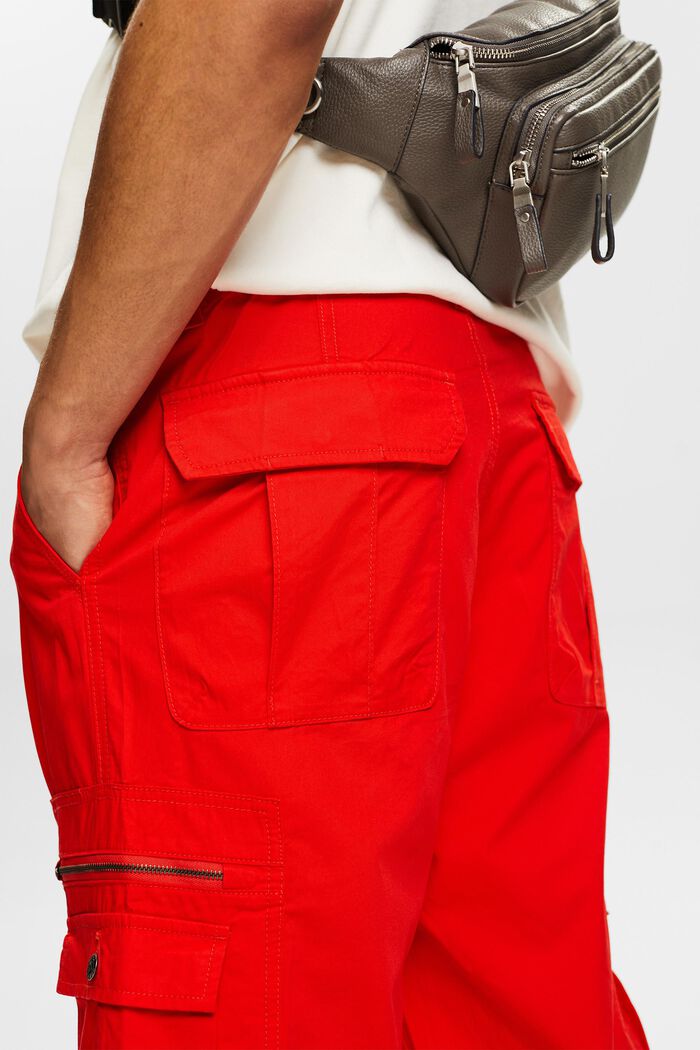 Pantalón cargo de sarga con corte Straight, RED, detail image number 3