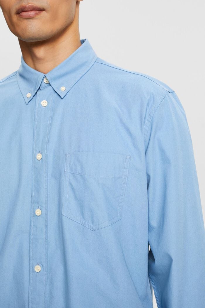 Camisa de cuello abotonado de popelina, 100 % algodón, LIGHT BLUE, detail image number 2