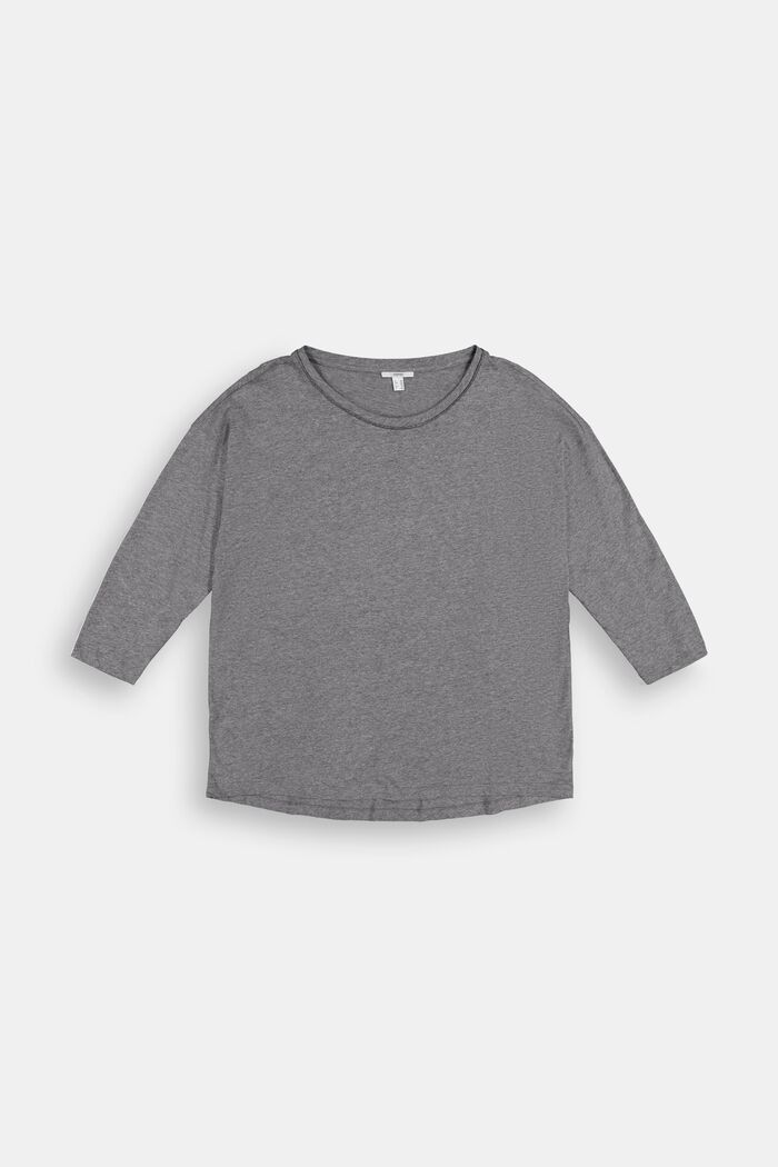 CURVY - Camiseta de manga larga con brillo, mezcla de algodón ecológico