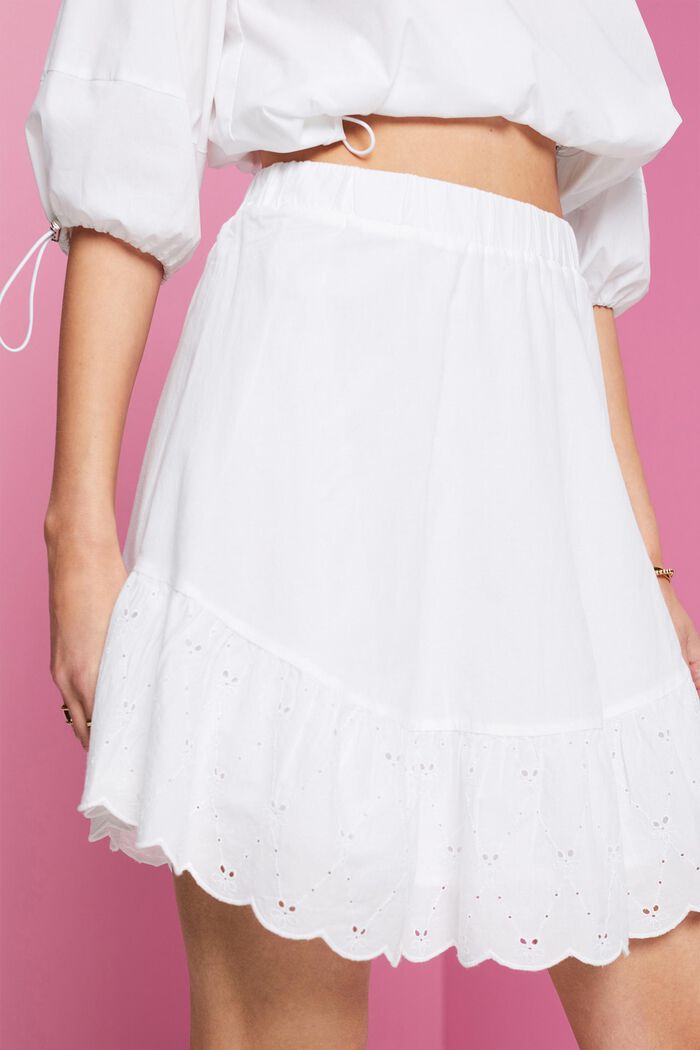 Minifalda de algodón con bordados, WHITE, detail image number 2