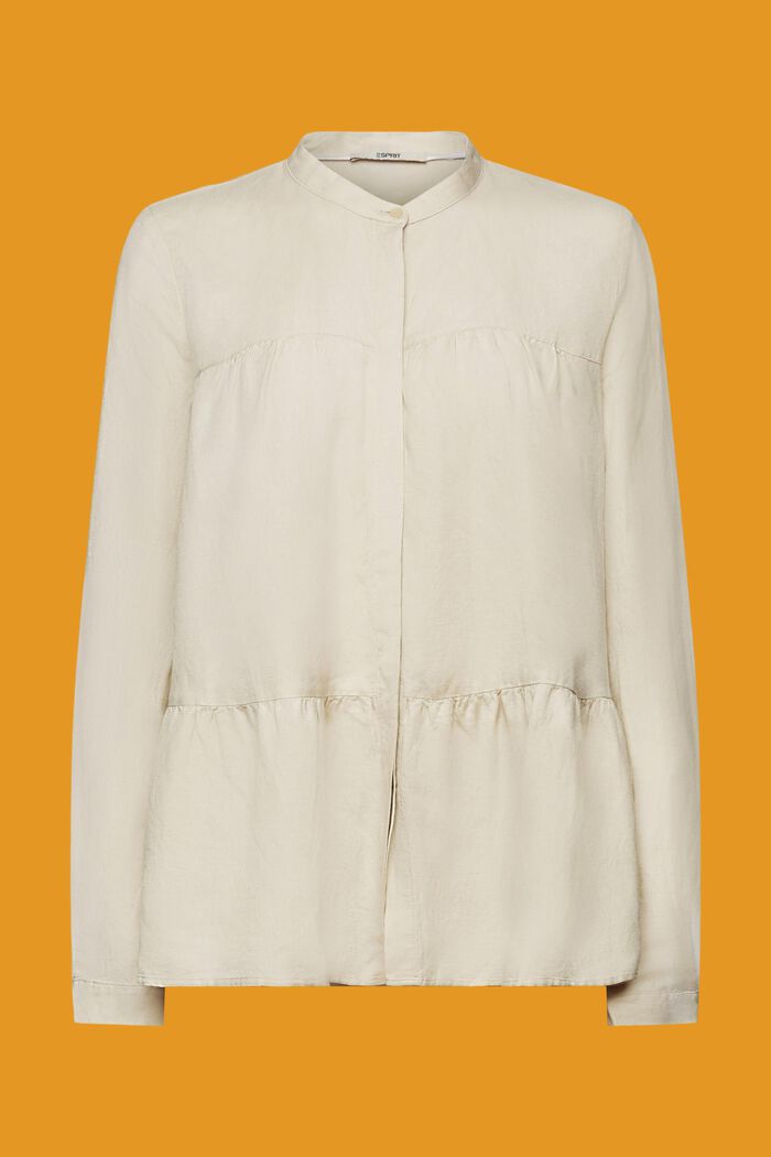Blusa camisera de lino, LIGHT TAUPE, detail image number 6