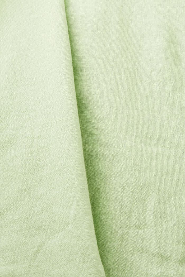 Blazer de lino con botonadura sencilla, LIGHT GREEN, detail image number 4