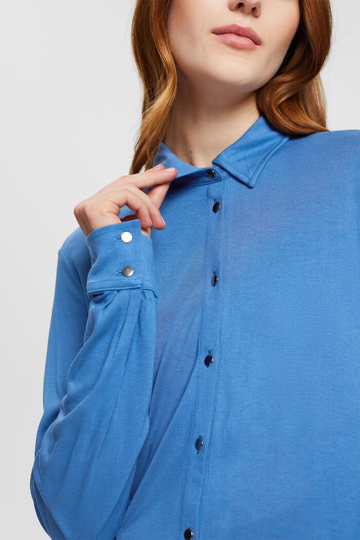 Camiseta de manga larga con botones, LENZING™ ECOVERO™, BLUE, detail image number 0