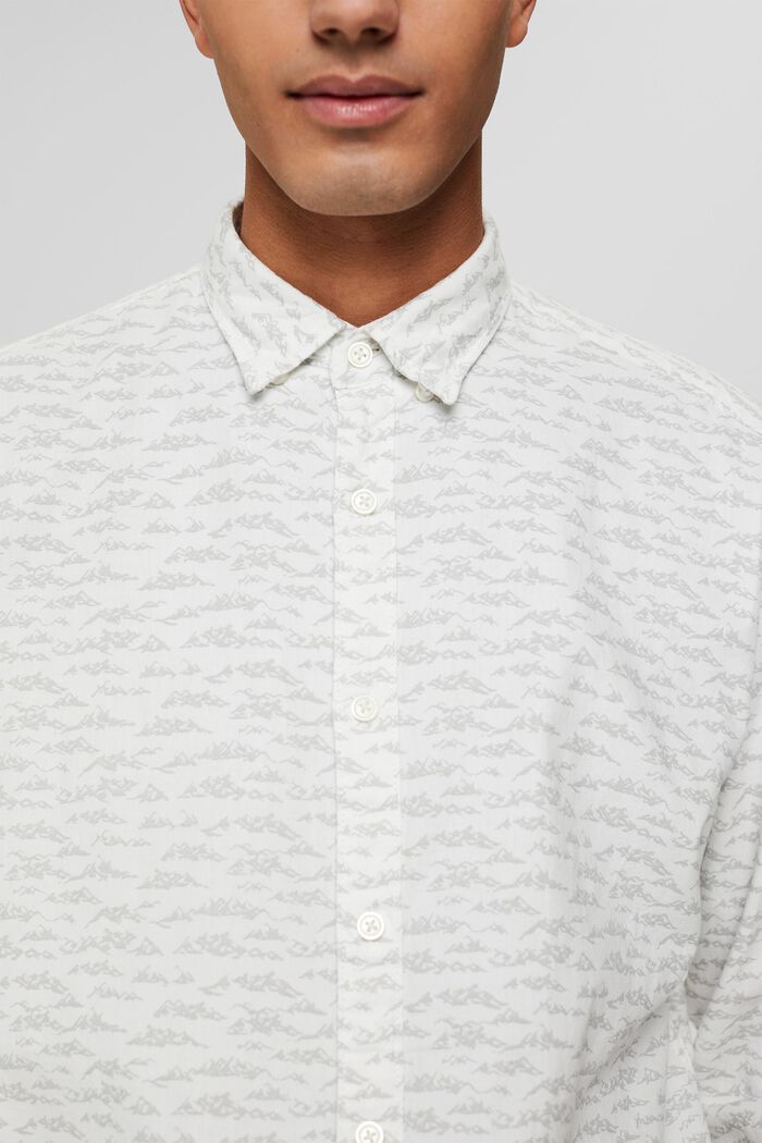 Camisa de algodón con estampado, OFF WHITE, detail image number 2