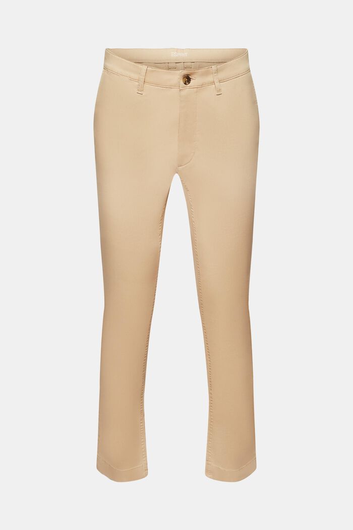 Pantalones chinos, algodón elástico, SAND, detail image number 7