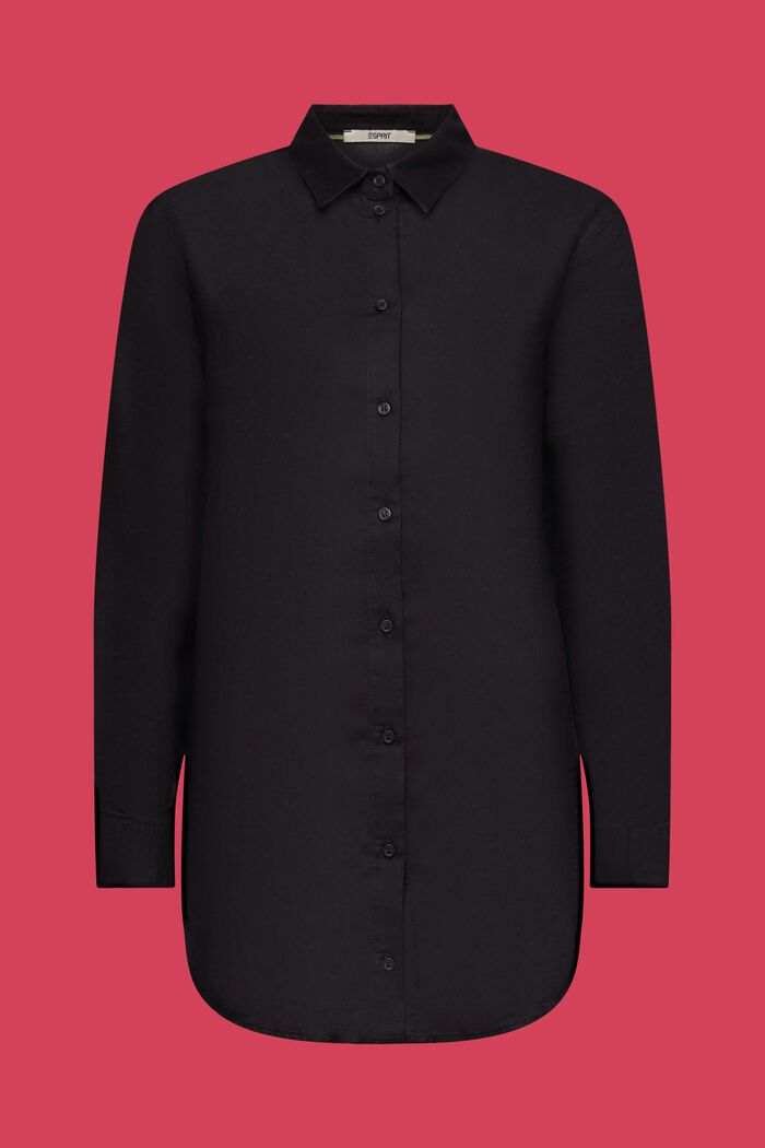 Camisa de lino y algodón, BLACK, detail image number 6