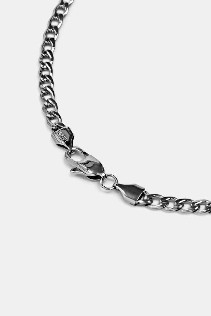 Collar de cadena de metal brillante, SILVER, detail image number 1
