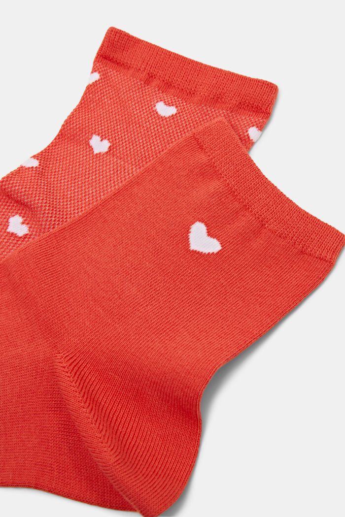 Pack de 2 pares de calcetines de corazones, ORANGE, detail image number 2