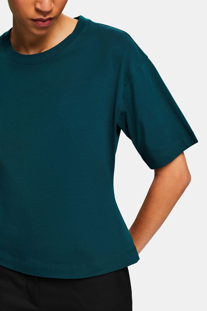 Camiseta entallada de cuello redondo, DARK TEAL GREEN, detail image number 2