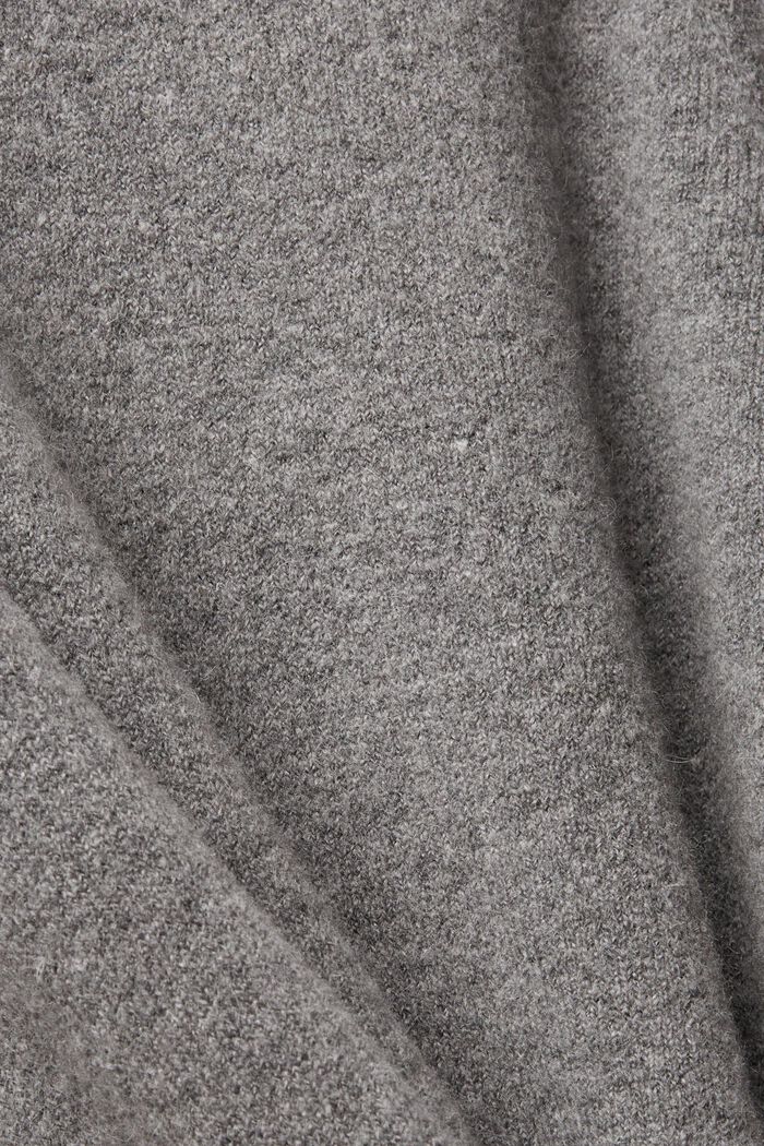 Jersey de punto en una mezcla de lana con cuello alto, GUNMETAL, detail image number 1