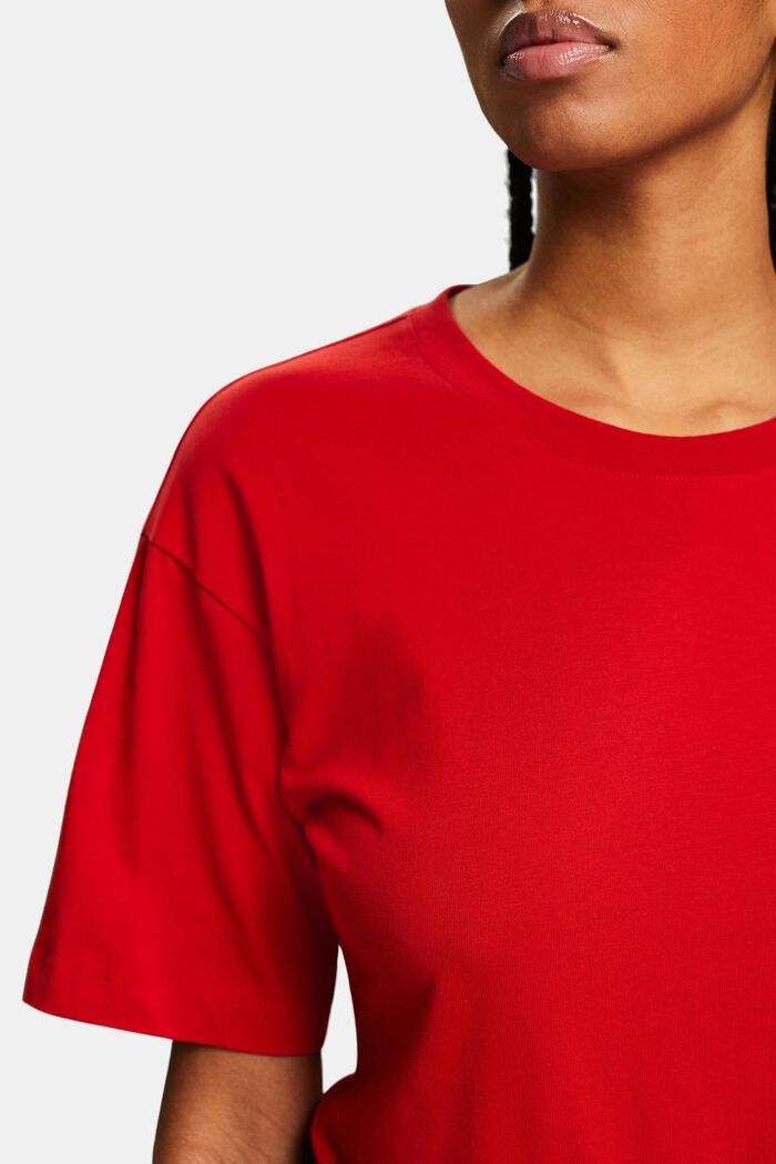 Camiseta entallada de cuello redondo, DARK RED, detail image number 3