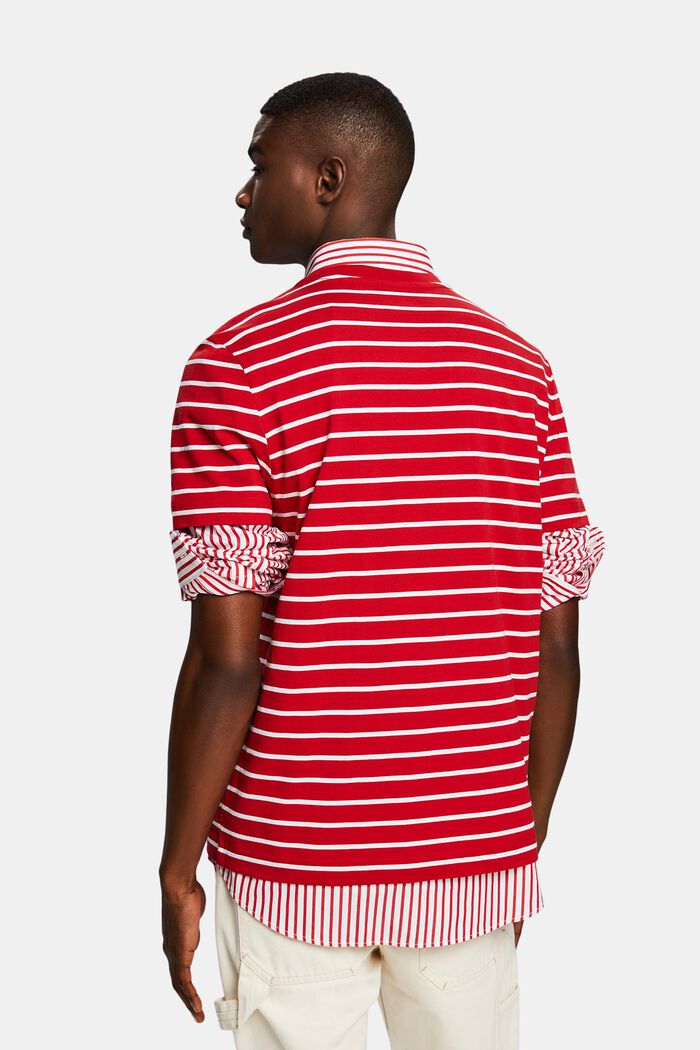 Camiseta a rayas en tejido jersey de algodón, DARK RED, detail image number 3