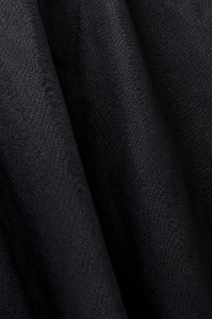 Pantalones de algodón y lino, BLACK, detail image number 6