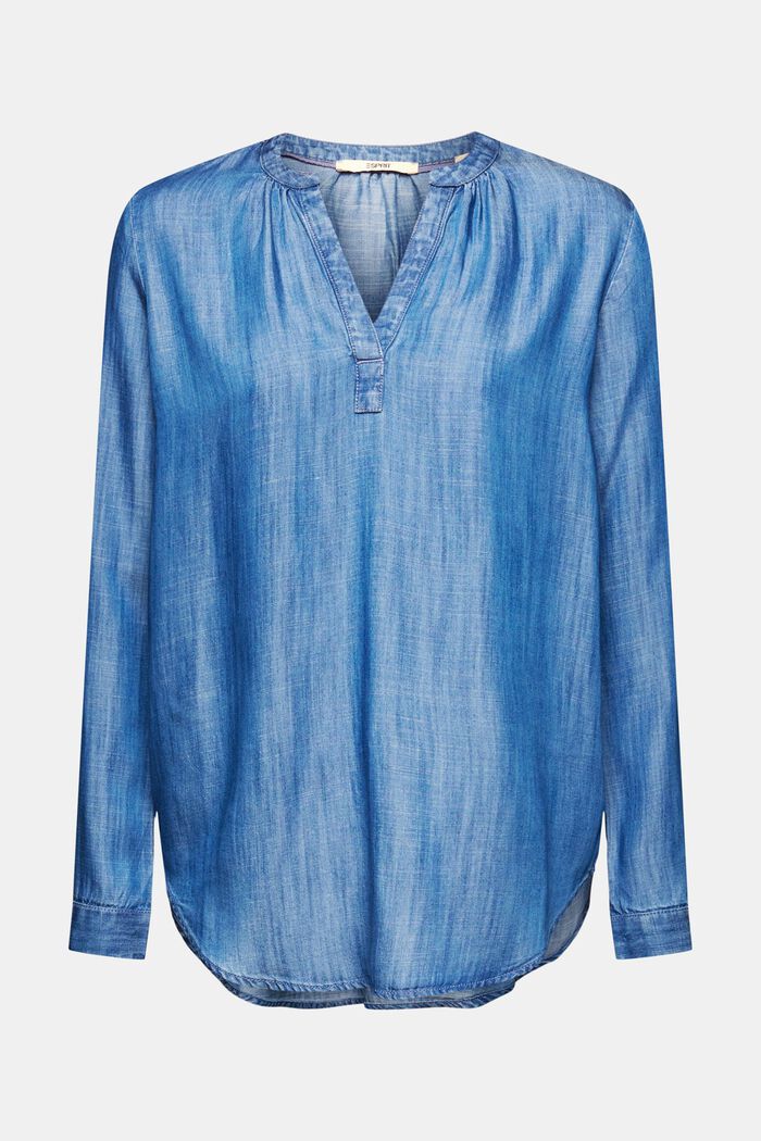 Blusa con acabado vaquero, BLUE MEDIUM WASHED, detail image number 6