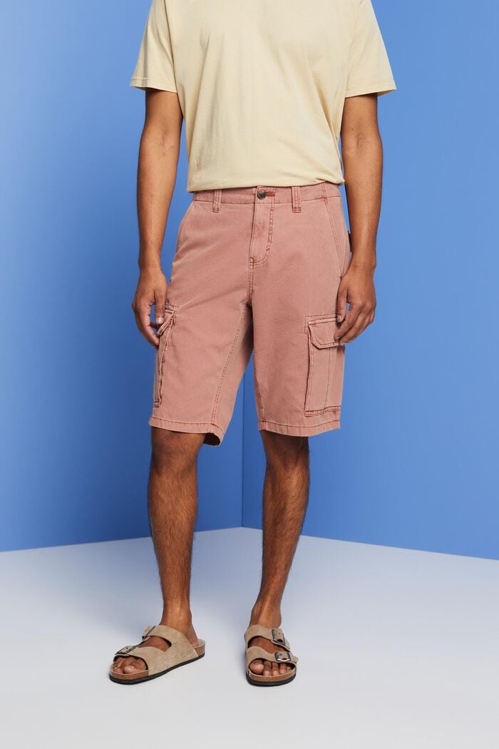 Pantalones cargo cortos, 100 % algodón, DARK OLD PINK, detail image number 0