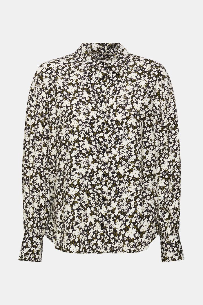 Blusa con estampado floral, BLACK, overview