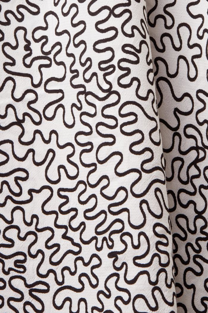 Blusa de crepé estampado con cuello en V, OFF WHITE, detail image number 5