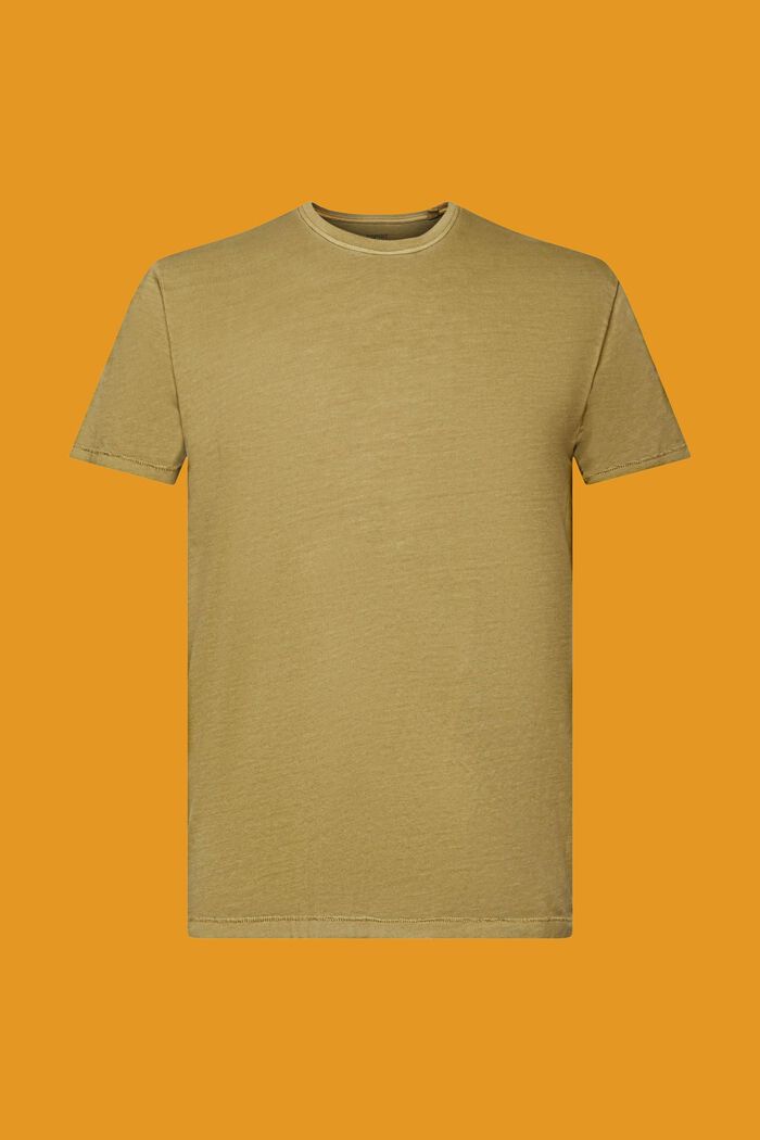 Camiseta con efecto lavado, 100 % algodón, OLIVE, detail image number 6