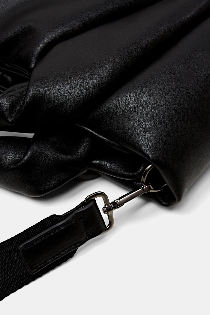 Bolso de mano acolchado de polipiel, BLACK, detail image number 1