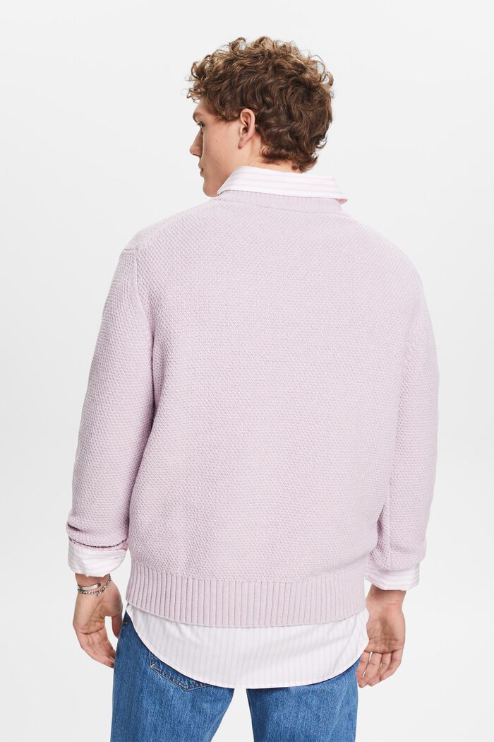 Jersey de algodón con el cuello en pico, LILAC, detail image number 3