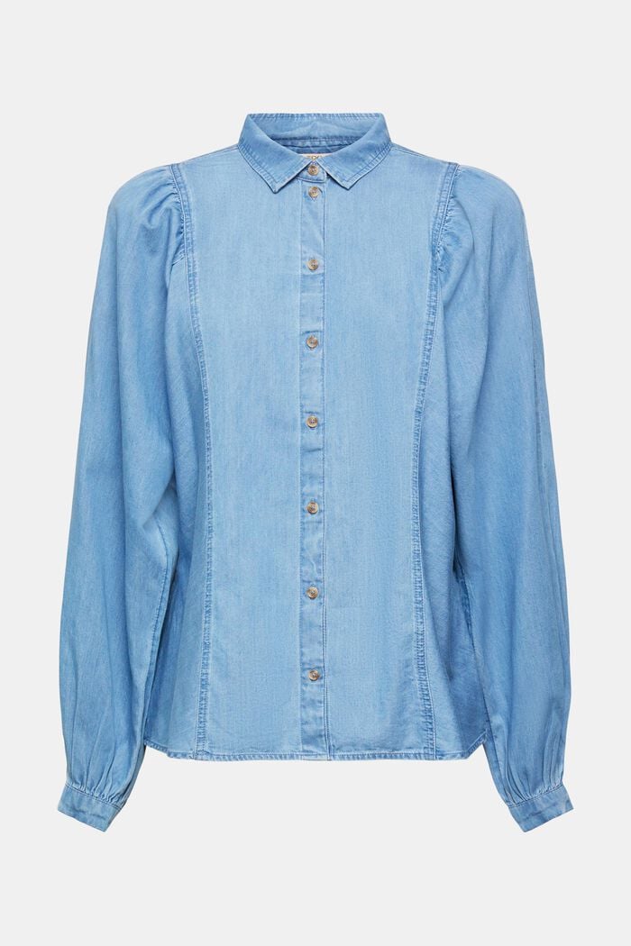 Blusa vaquera, BLUE LIGHT WASHED, overview