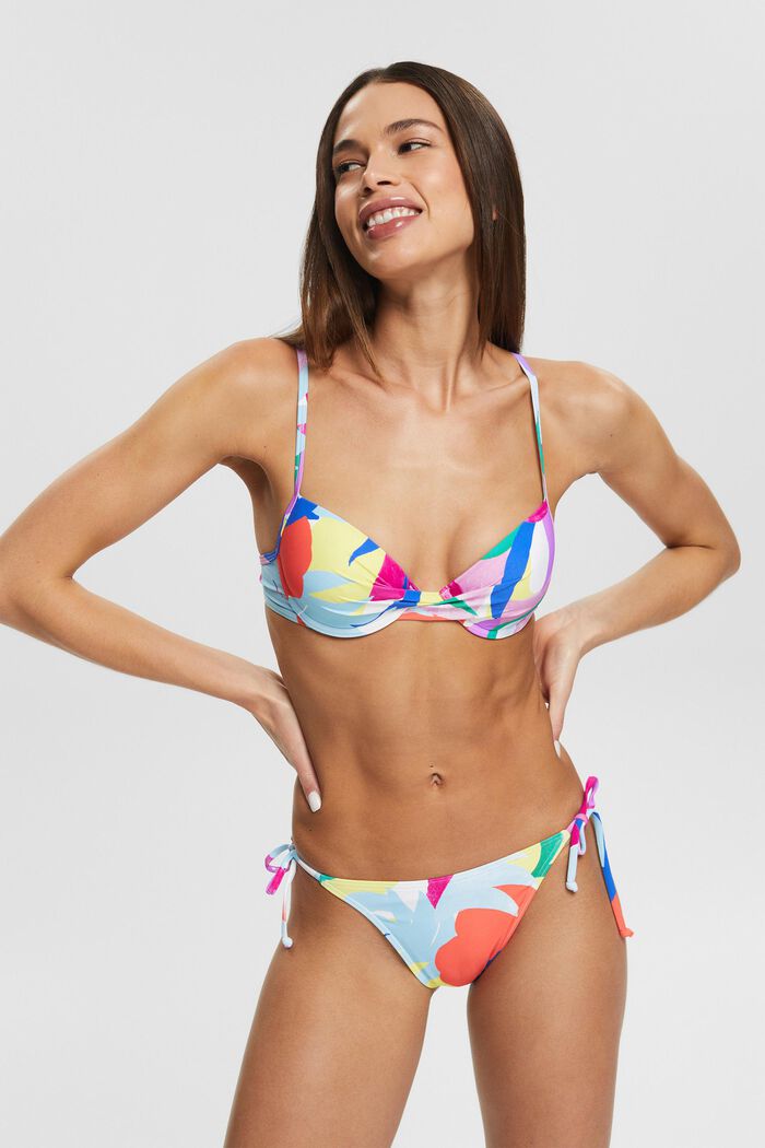 Reciclado: top de bikini con estampado colorido, VIOLET, detail image number 0