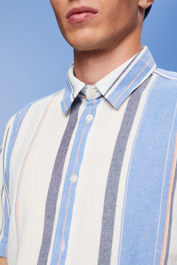 Camisa de manga corta a rayas, 100% algodón, BRIGHT BLUE, detail image number 2