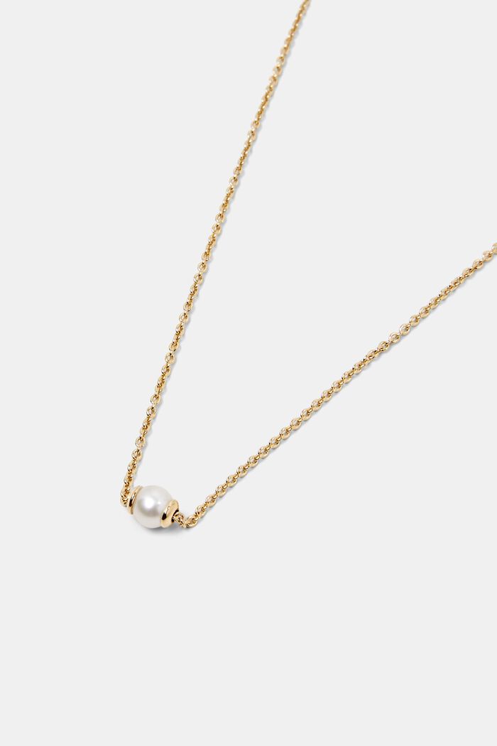 Collar de plata de ley con un colgante de perla, GOLD, detail image number 1