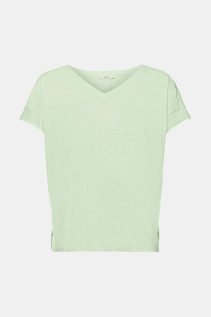 Camiseta de algodón con cuello en pico, CITRUS GREEN, detail image number 5