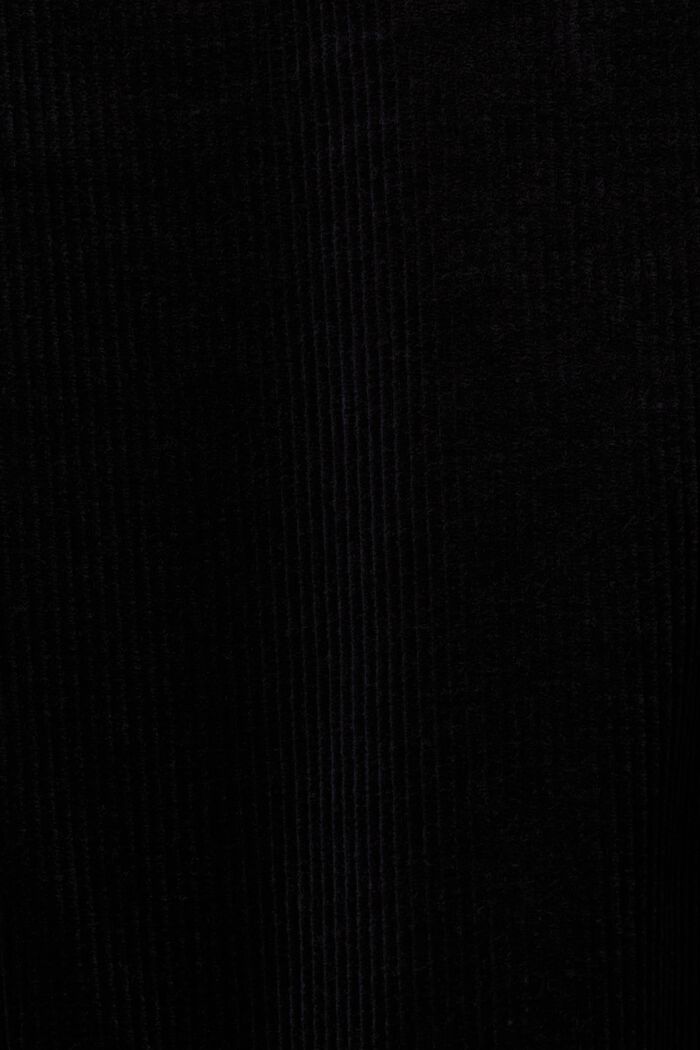Pantalón de pana de tiro alto y pernera amplia, BLACK, detail image number 4