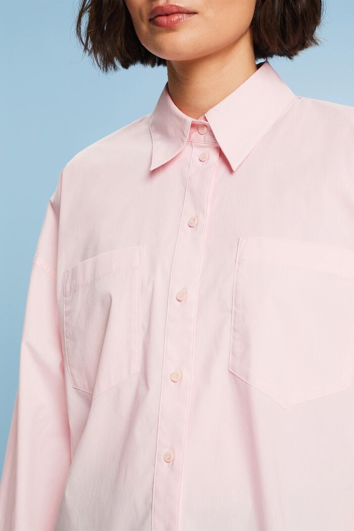 Camiseta de cuello abotonado, popelina de algodón, PASTEL PINK, detail image number 2