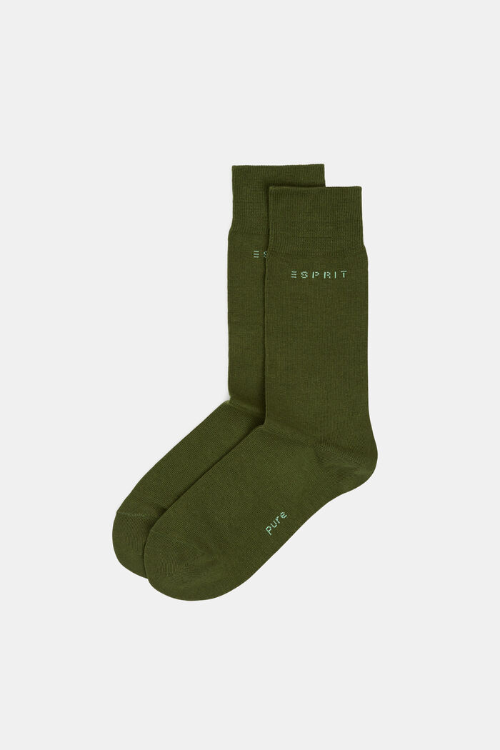 Pack de 2 pares de calcetines, algodón ecológico, OLIVE, detail image number 0