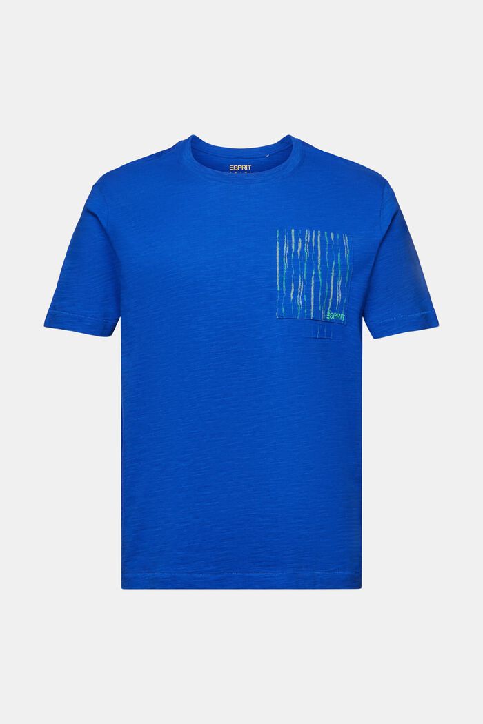 Camiseta algodón flameado logotipo bolsillo, BRIGHT BLUE, detail image number 5