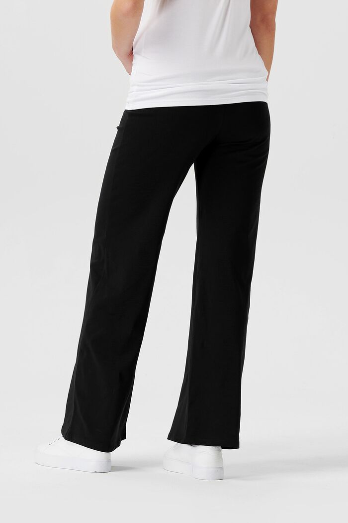 Pantalones de punto por encima de la barriga, algodón ecológico, BLACK, detail image number 1