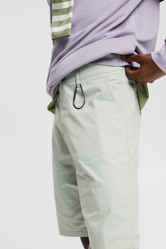 Pantalón corto en mezcla de algodón, LIGHT KHAKI, detail image number 0