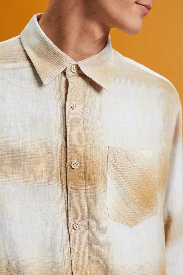 Camisa con diseño de cuadros tartán en una mezcla de algodón y cáñamo, ICE, detail image number 3