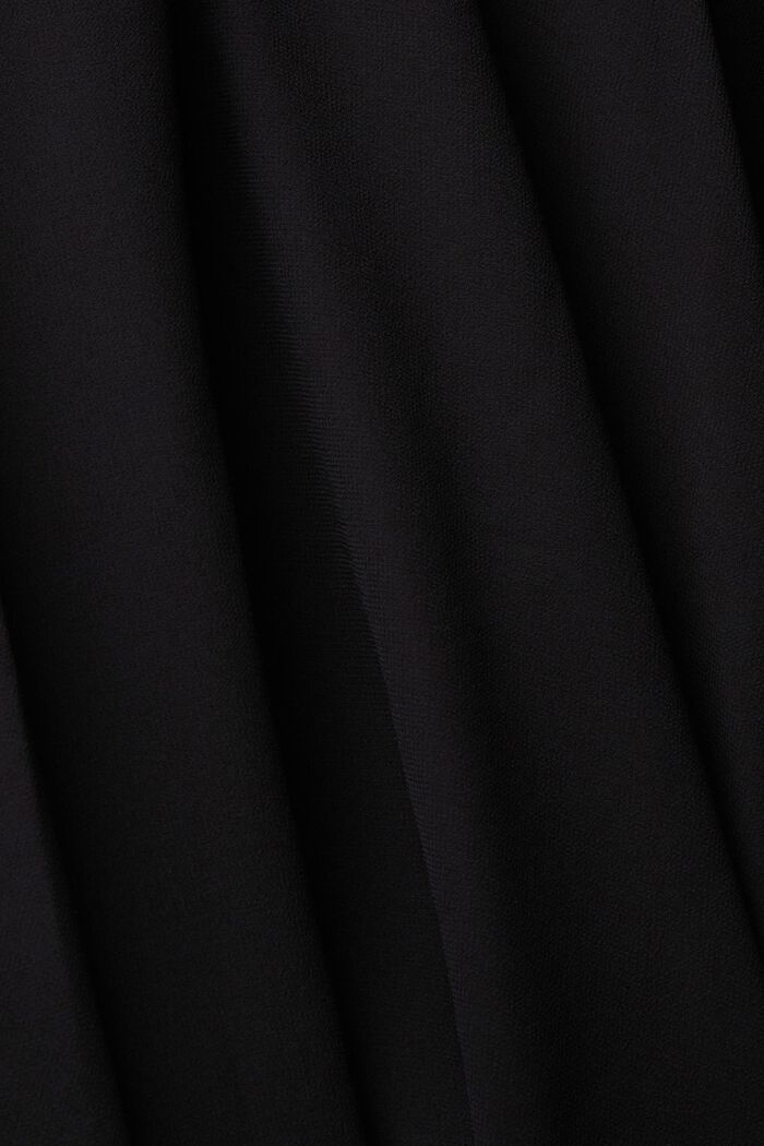 Vestido midi de gasa con detalle de encaje, BLACK, detail image number 4