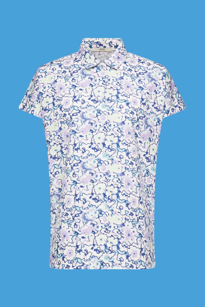 Blusa de algodón con estampado floral, WHITE, detail image number 6