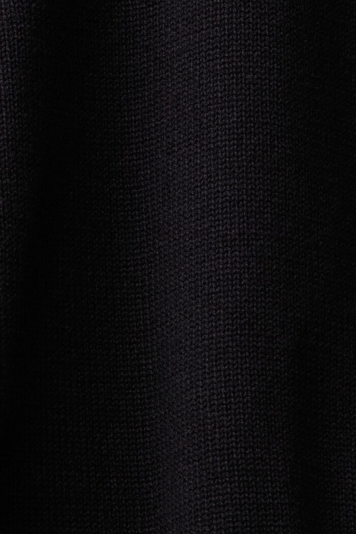 Jersey de punto con cuello en pico, BLACK, detail image number 1