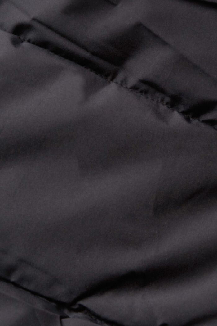 Abrigo acolchado con detalles de punto acanalado, BLACK, detail image number 4