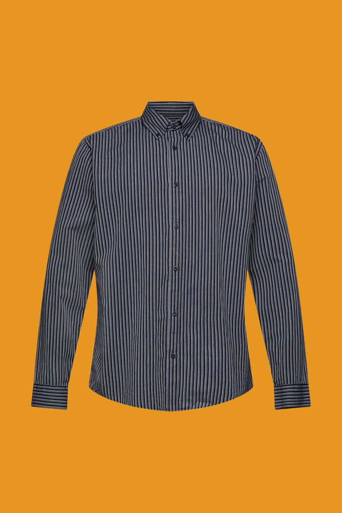 Camisa de algodón sostenible a rayas, NAVY, detail image number 6