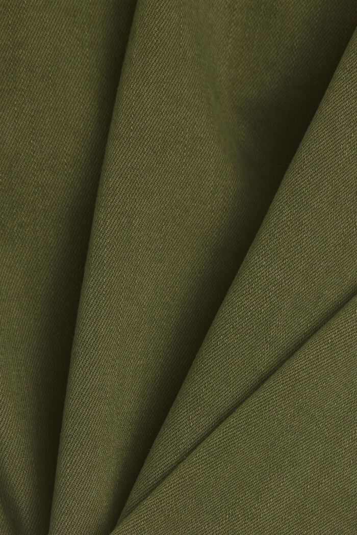 Pantalón capri en algodón ecológico, KHAKI GREEN, detail image number 4