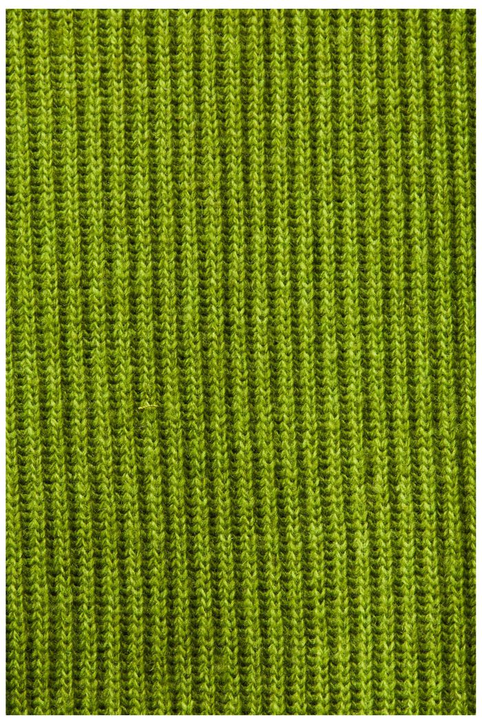 Jersey de punto acanalado en mezcla de lana, LEAF GREEN, detail image number 4