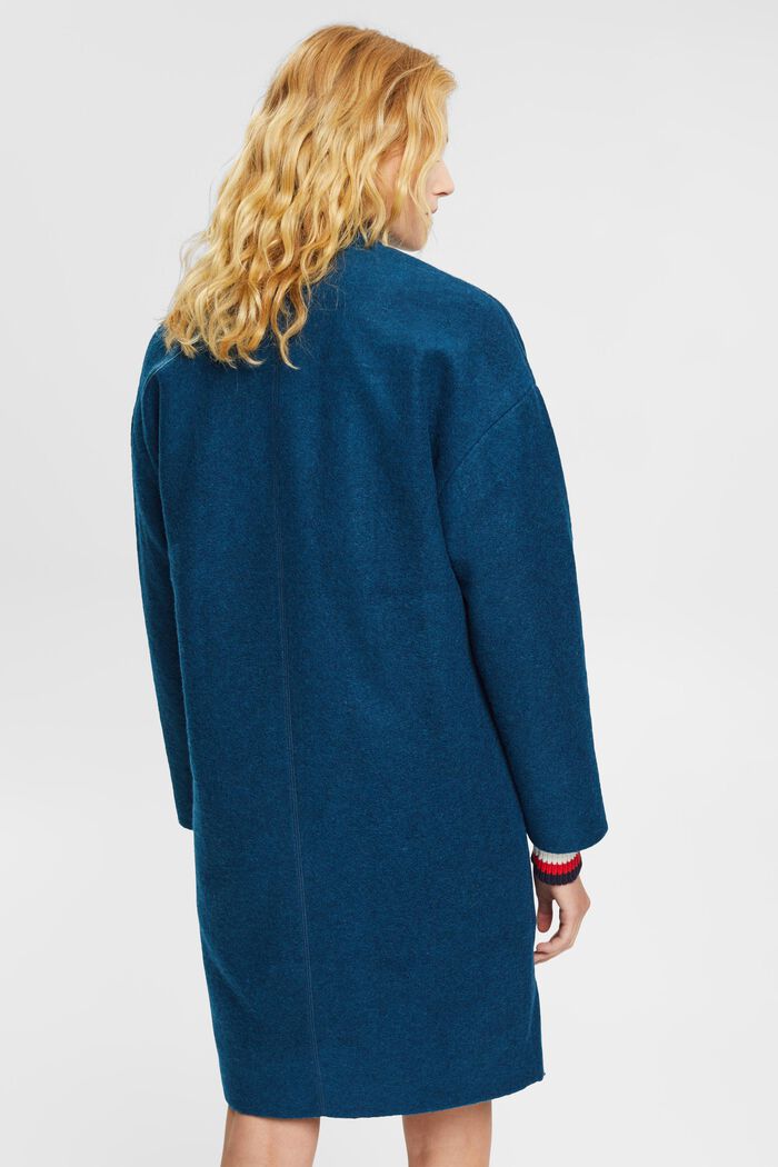 Abrigo con lana, PETROL BLUE, detail image number 3