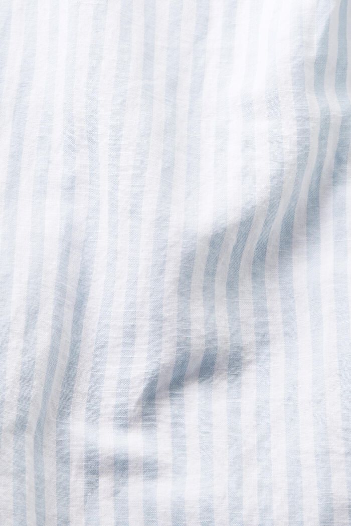 Camiseta de popelina de algodón a rayas, LIGHT BLUE, detail image number 4